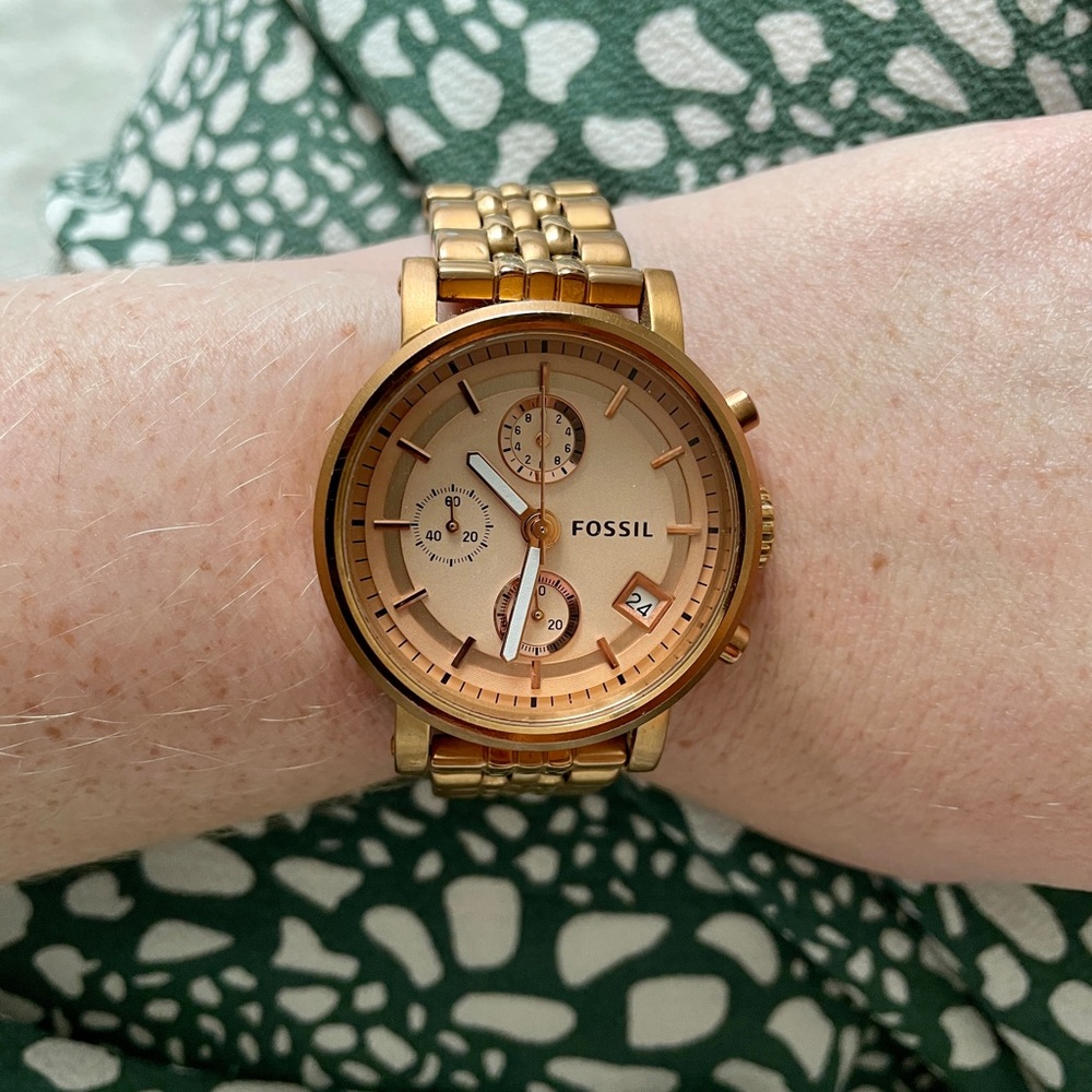 Rose Gold Fossil Watch